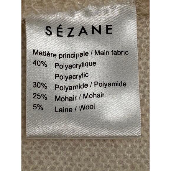 Women's Sezane Wool Mohair Knit Pullover Sweater Ivory Size M Dreamy Feminine - Picture 8 of 9